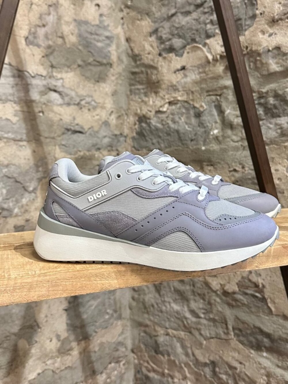 Dior B29 Grey Mesh Suede Reflective Low-top Sneakers